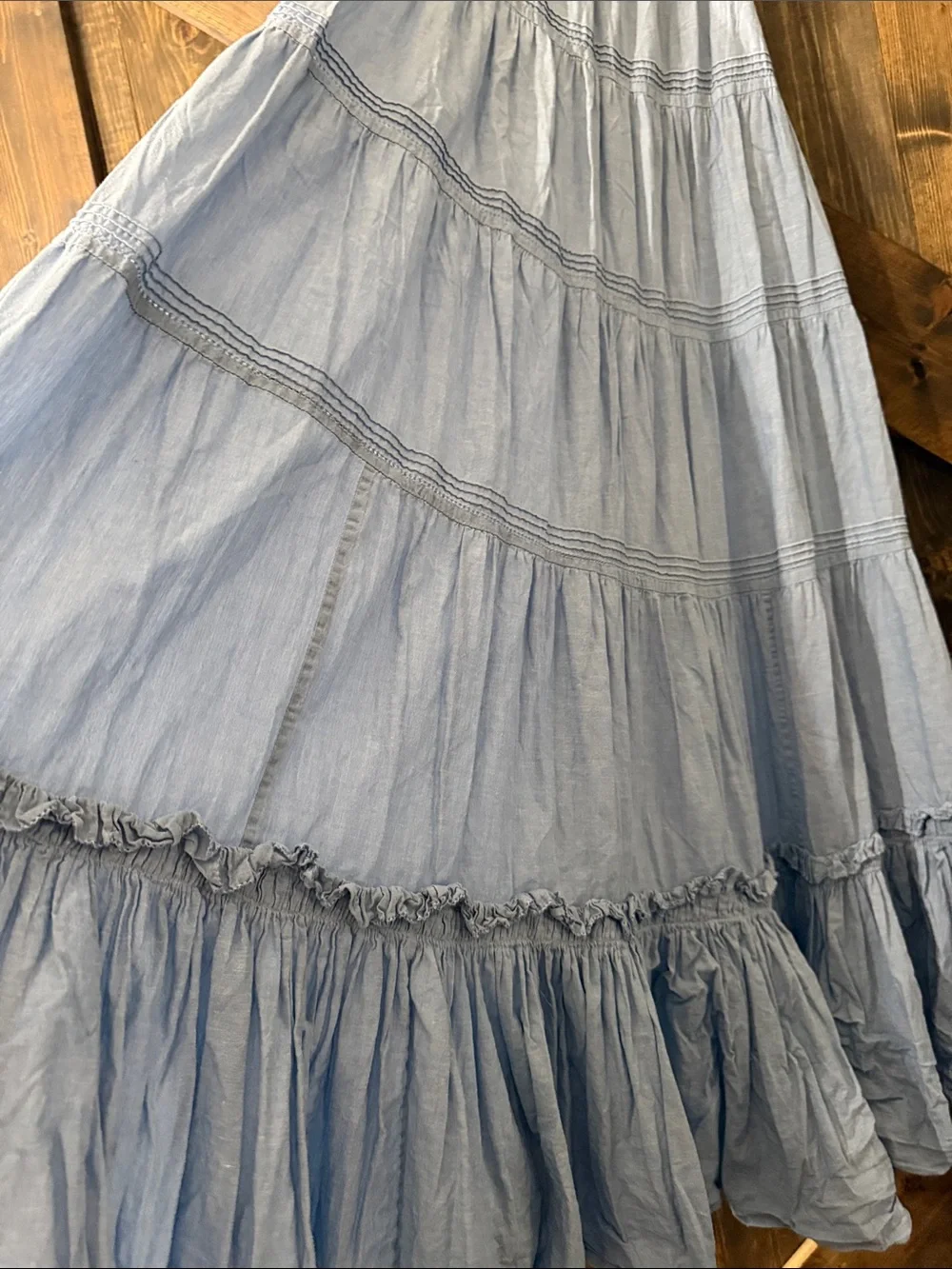 THE GREAT. Nightingale Smocked Tiered Midi Dress - Picture 5 of 10